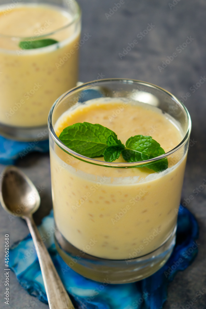Paleo Mango and Tapioca pudding, with tapioca pearls Paleo Mango and Tapioca pudding, with tapioca pearls