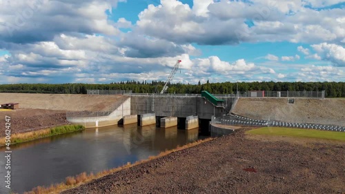 4K Drone Video of Moose Creek Dam, Tanana River Levee and Chena River Lakes Flood Control Project by U.S. Army Corps of Engineers near Fort Wainwright, Alaska photo