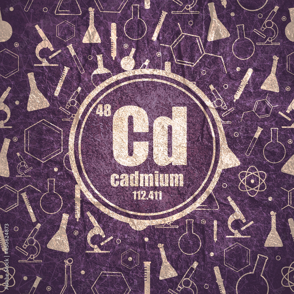 Cadmium chemical element. Concept of periodic table. Cadmium chemical element. Concept of periodic table.