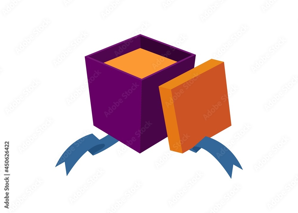 Opened gift box. Simple flat illustration Opened gift box. Simple flat illustration