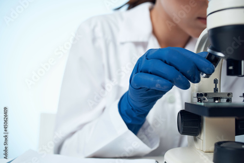 woman scientist research microbiology technology