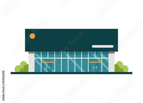 Dealer building. Simple flat illustration.