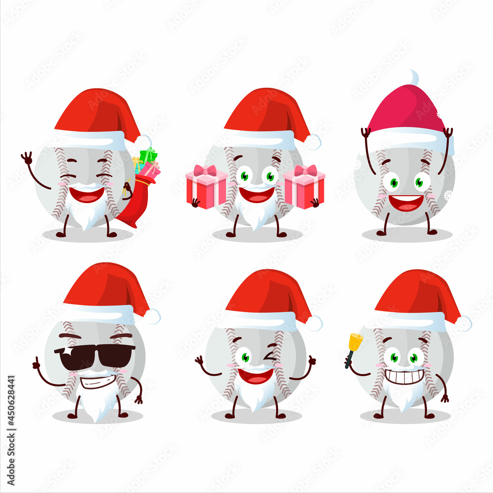 Santa Claus emoticons with baseball cartoon character Santa Claus emoticons with baseball cartoon character