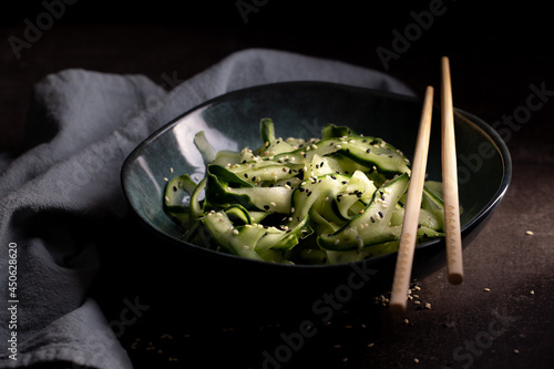 Sunomono cucumber salad, traditional japanese starter