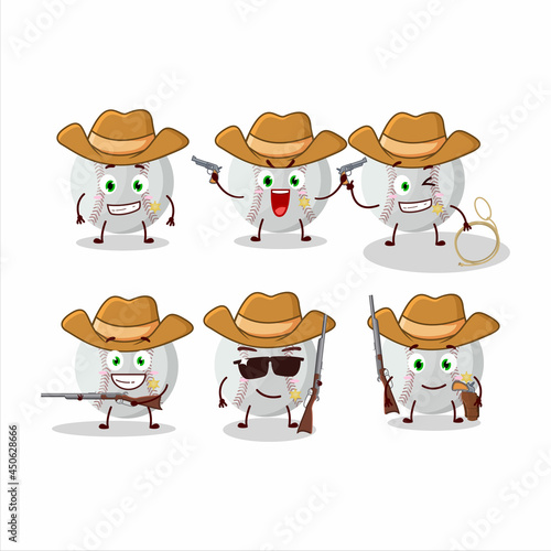 Cool cowboy baseball cartoon character with a cute hat