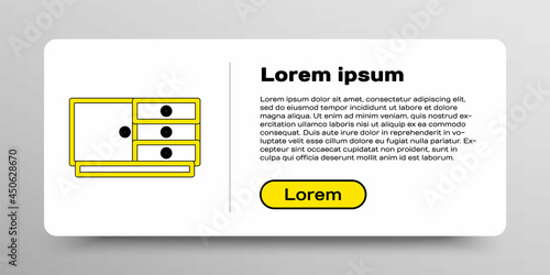 Line Chest of drawers icon isolated on white background. Colorful outline concept. Vector