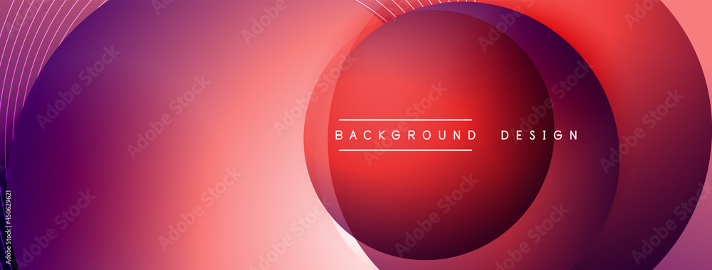 Gradient circles with shadows. Vector techno abstract background. Modern overlapping forms wallpaper background, design template Gradient circles with shadows. Vector techno abstract background. Modern overlapping forms wallpaper background, design template