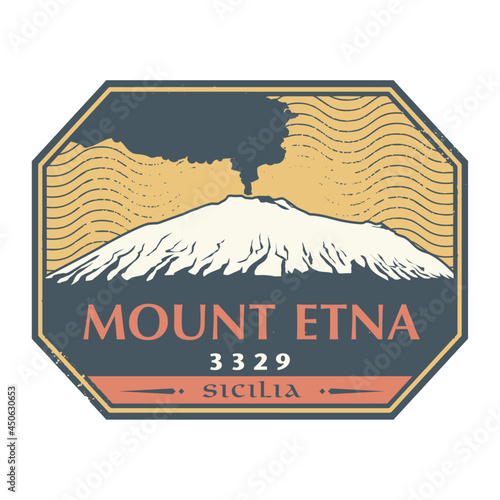 Mount Etna Volcano with smoke in Sicily island