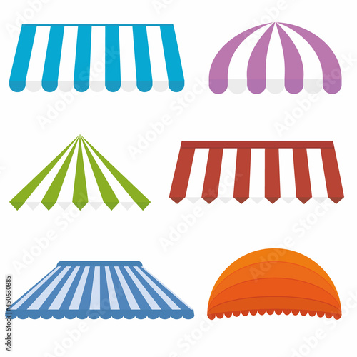 canopy design illustration set, color isolated illustration on white background