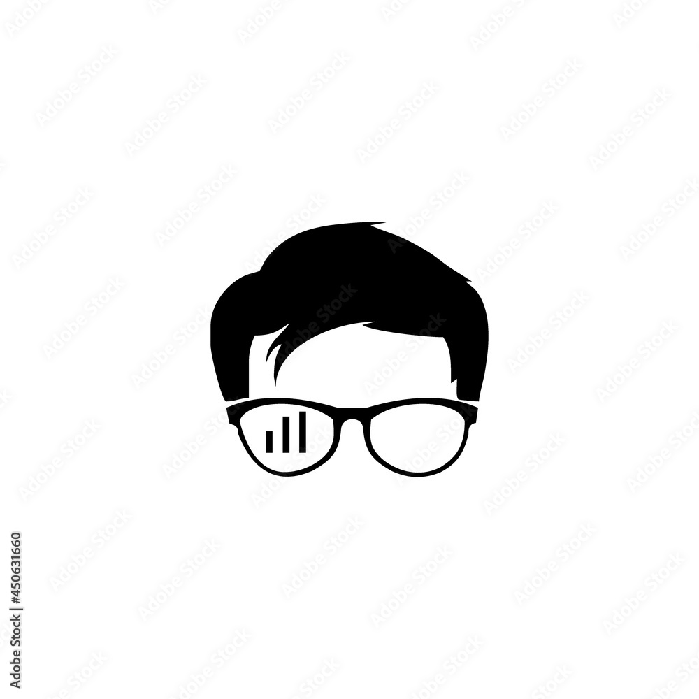 Geek game logo glasses In simple style Geek game logo glasses In simple style