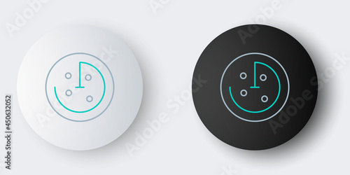 Line Radar with targets on monitor in searching icon isolated on grey background. Search system. Navy sonar. Colorful outline concept. Vector