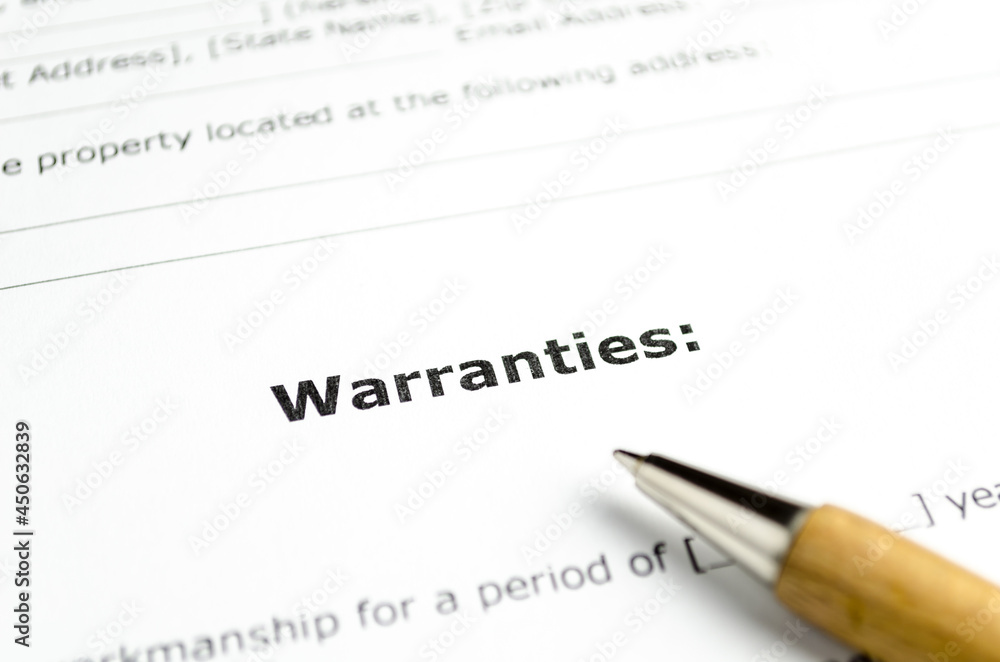 Woord warranties with wooden pen