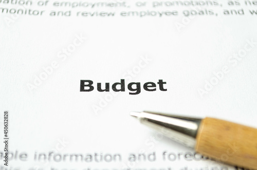 Word budget with wooden pen