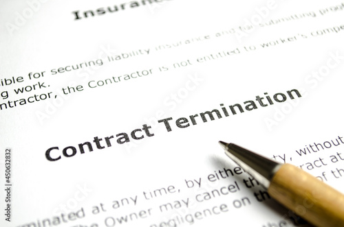 Contract termination with wooden pen