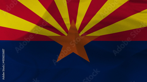 Close up 3d video 4k waving flag Arizona