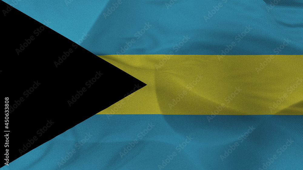 Close up 3d video 4k waving flag Bahamas Close up 3d video 4k waving flag Bahamas