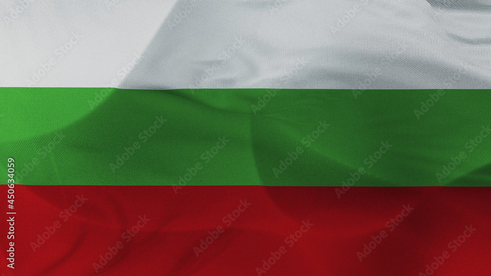 Close up 3d video 4k waving flag Bulgarie