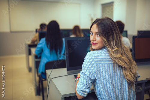 College students in a computer lab