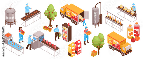 Juice Production Isometric Set