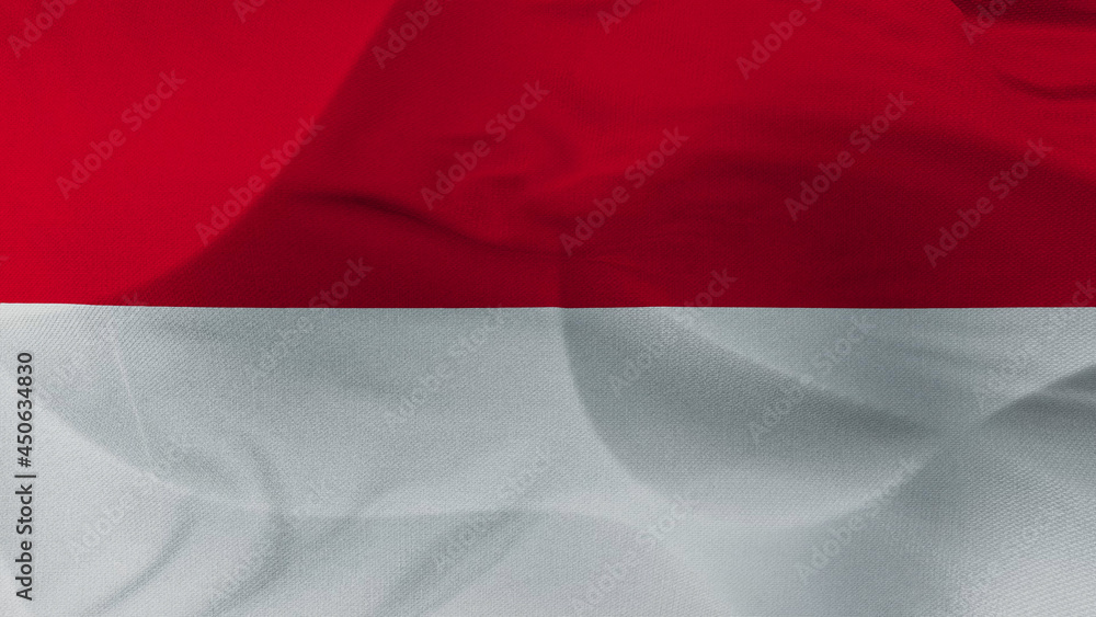 Close up 3d video 4k waving flag Indonesie