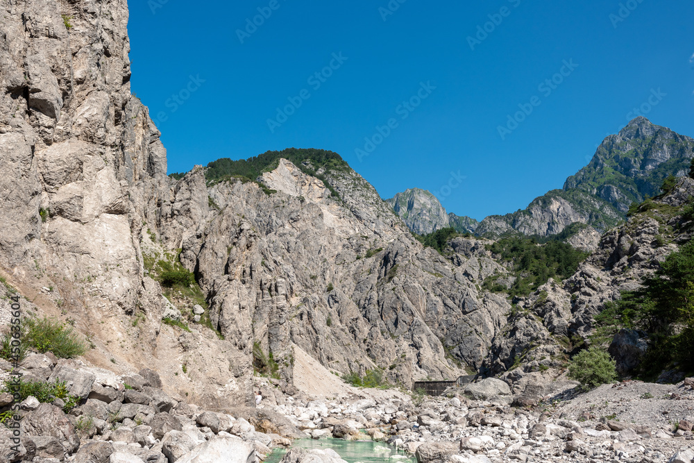 Mountains and nature at the natural  park of Friuli Dolomites (Parco Naturale Dolomiti Friulane).  This place is named Forra del torrente Susaibes. Pordenone province, Friuli Venezia Giulia, Italy.