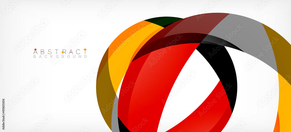 Geometric abstract background. Circle created with overlapping color shapes. Vector Illustration For Wallpaper, Banner, Background, Landing Page Geometric abstract background. Circle created with overlapping color shapes. Vector Illustration For Wallpaper, Banner, Background, Landing Page