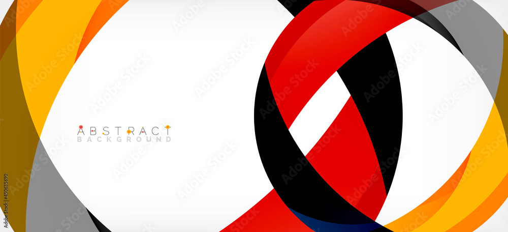 Geometric abstract background. Circle created with overlapping color shapes. Vector Illustration For Wallpaper, Banner, Background, Landing Page Geometric abstract background. Circle created with overlapping color shapes. Vector Illustration For Wallpaper, Banner, Background, Landing Page