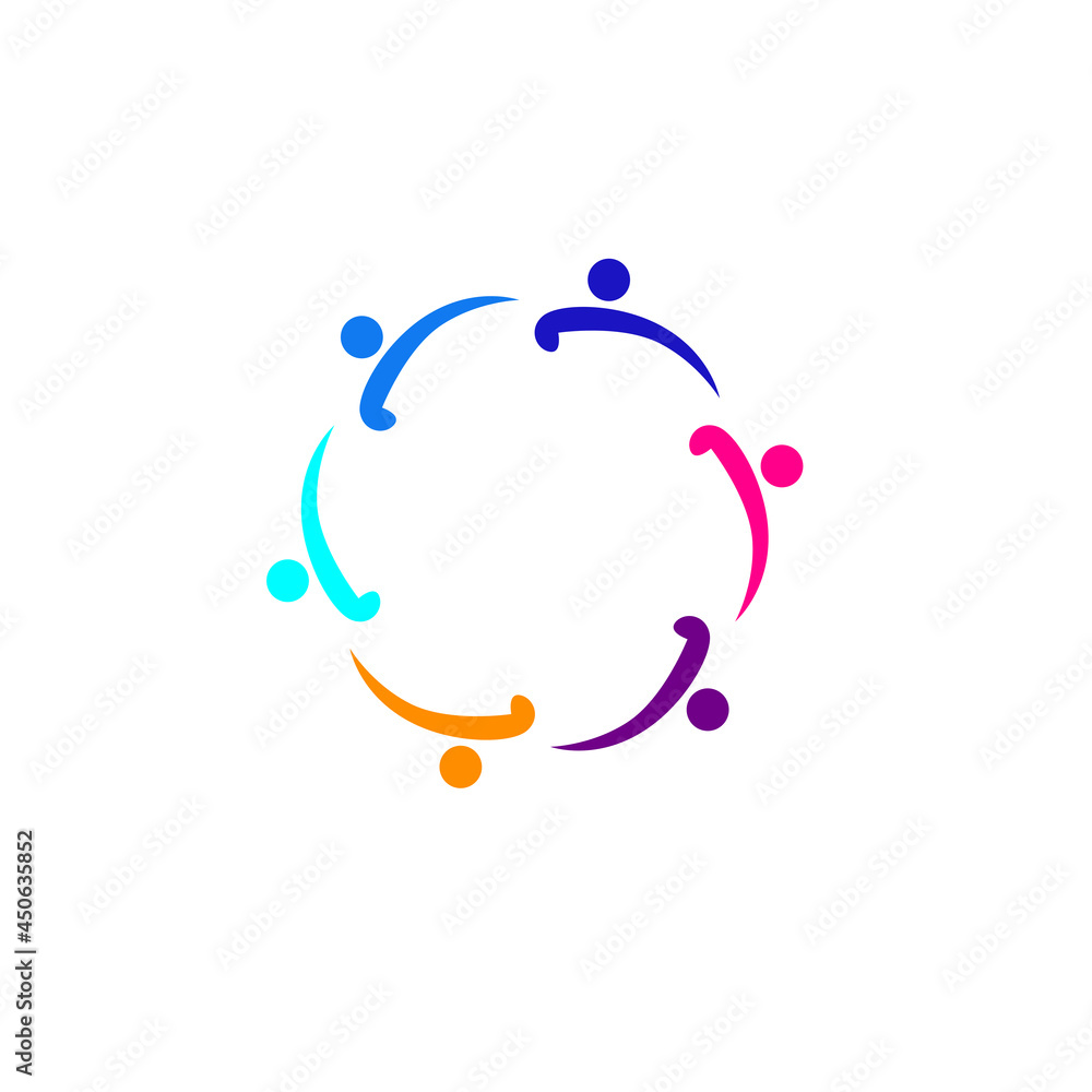 COLORFUL PEOPLE TOGETHER SIGN SYMBOL LOGO ISOLATED ON WHITE COLORFUL PEOPLE TOGETHER SIGN SYMBOL LOGO ISOLATED ON WHITE