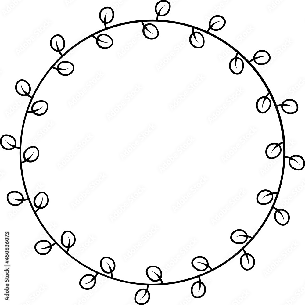 wreath flower with circle border frame wreath flower with circle border frame