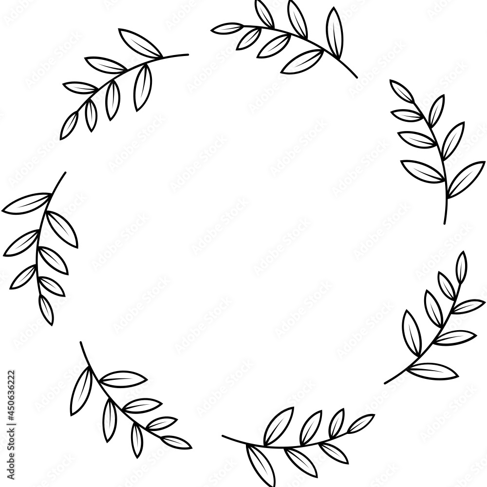 wreath flower with circle border frame wreath flower with circle border frame