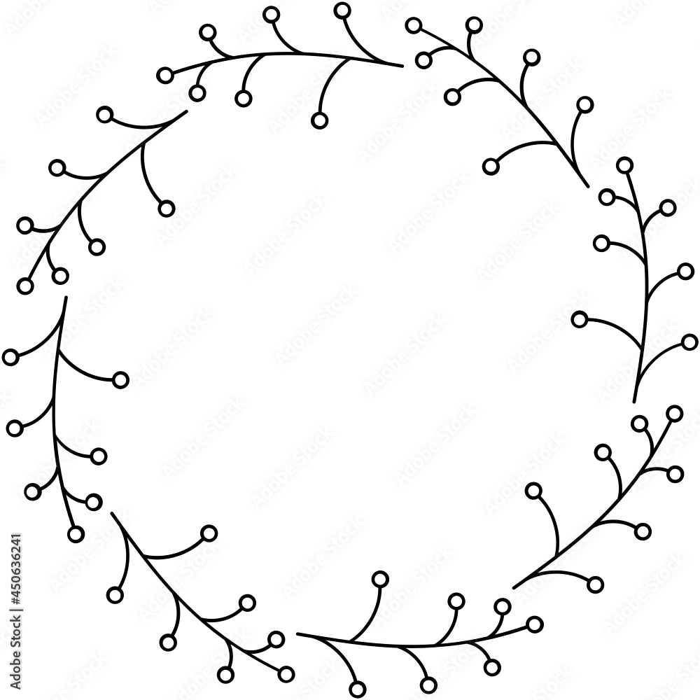 wreath flower with circle border frame wreath flower with circle border frame