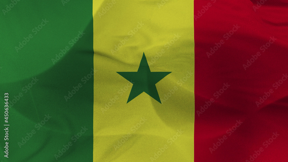 Close up 3d video 4k waving flag Senegal Close up 3d video 4k waving flag Senegal