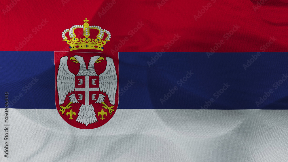 Close up 3d video 4k waving flag Serbie Close up 3d video 4k waving flag Serbie