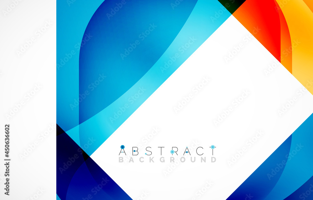 Minimal background. Abstract square shape with round corners created with wavy forms. Vector Illustration For Wallpaper, Banner, Background, Landing Page