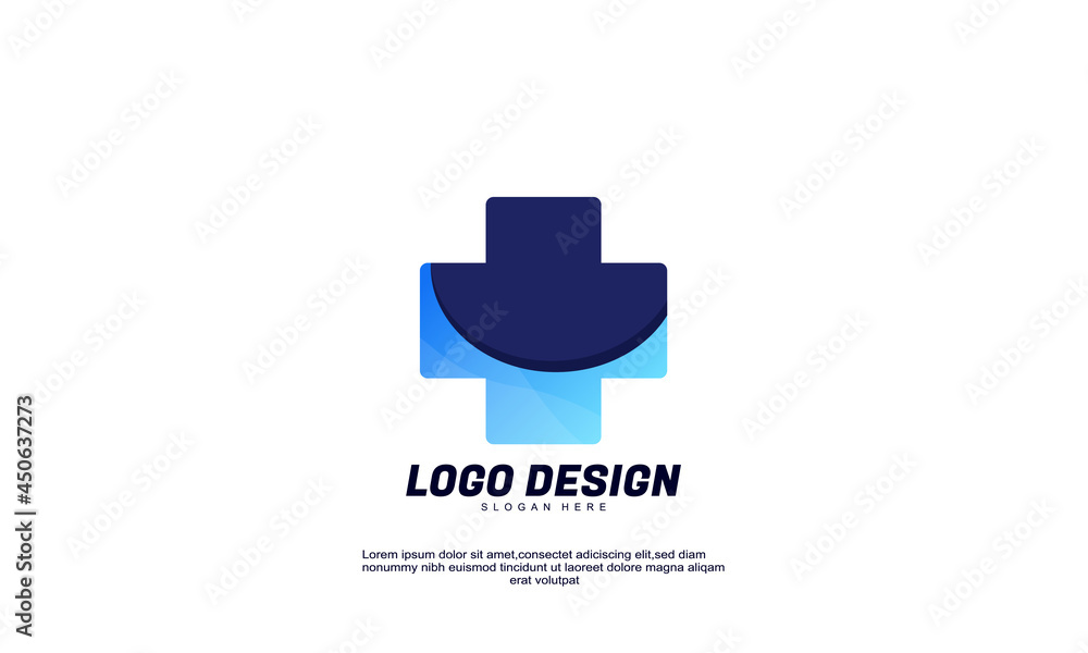 abstract creative logo for medical or healthy with gradient colorful design template