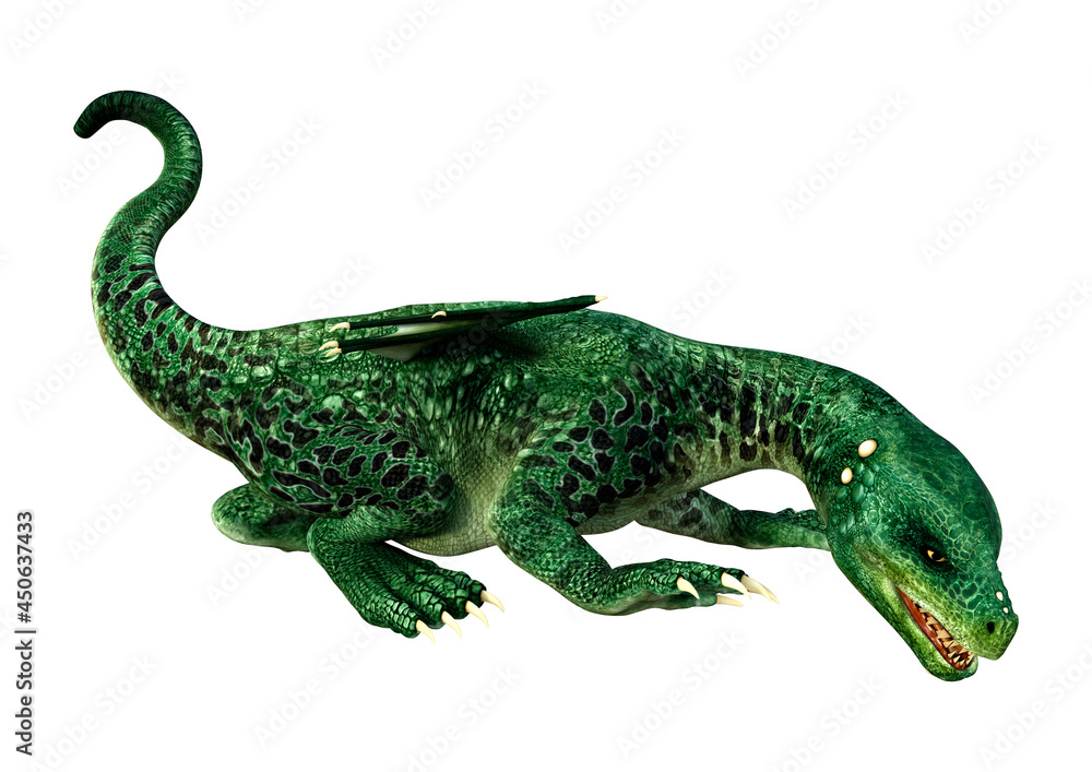 Obraz premium 3D Rendering Fairy Tale Dragon on White