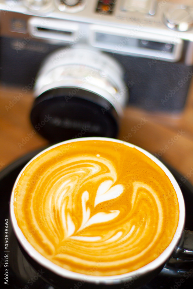 Cup of coffee with beautiful Latte art Cup of coffee with beautiful Latte art