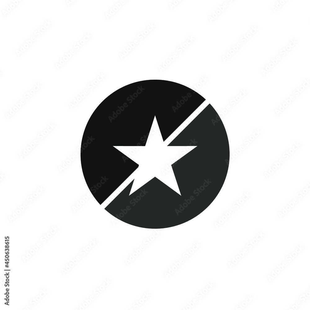image of a star inside a split circle image of a star inside a split circle