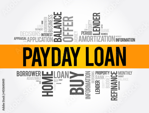 Payday Loan word cloud collage, business concept background