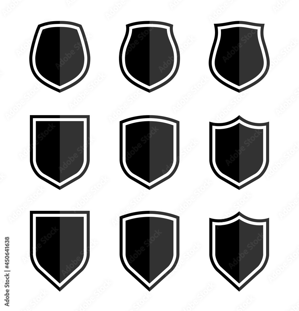 Protect guard shield plain line concept. Outline shield badge. Safety icon set. Privacy banner kit. Security label. Flat style protect sticker symbol shape. Safeguard simple sign linear pictogram Protect guard shield plain line concept. Outline shield badge. Safety icon set. Privacy banner kit. Security label. Flat style protect sticker symbol shape. Safeguard simple sign linear pictogram