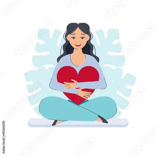Girl hugs a big heart new 1 dd