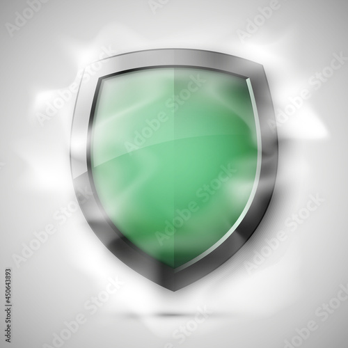 Protected guard shield concept in smoke. Safety badge smoke icon. Privacy banner shield. Security color label. Defense tag. Presentation shining sticker shape. defense safeguard shield in smoke