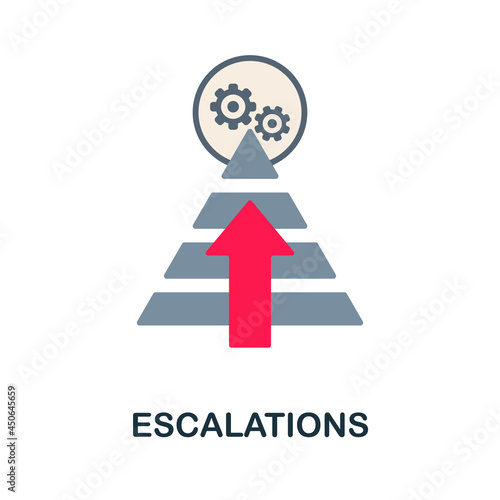 Escalations flat icon. Colored sign from customer management collection. Creative Escalations icon illustration for web design, infographics and more photo