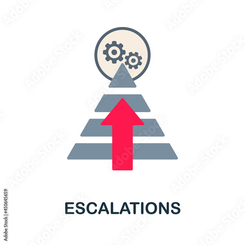 Escalations flat icon. Colored sign from customer management collection. Creative Escalations icon illustration for web design, infographics and more