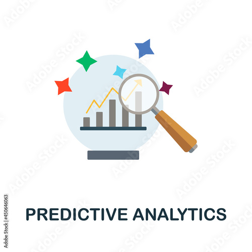 Predictive Analytics flat icon. Colored sign from customer management collection. Creative Predictive Analytics icon illustration for web design, infographics and more