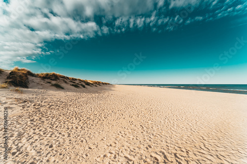 Beautiful white sand beach in southern Sweden. 