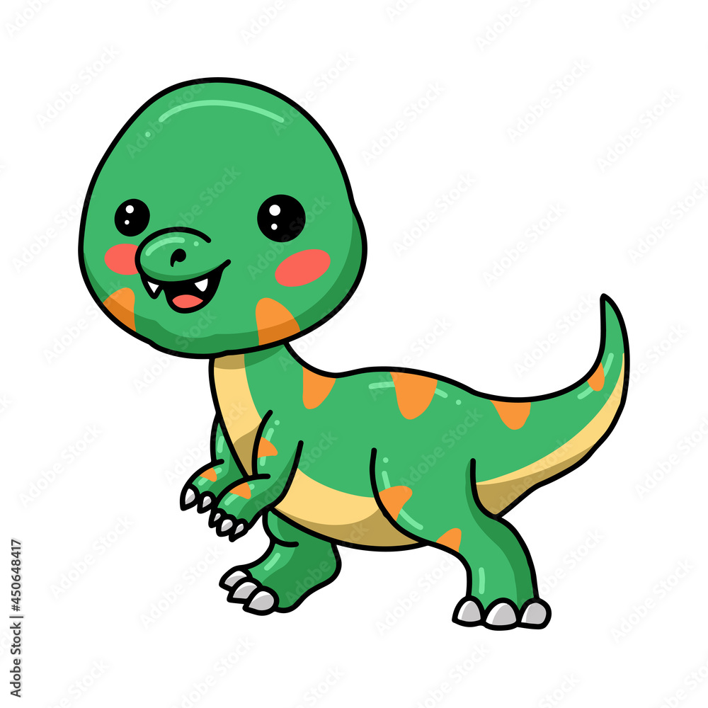 Obraz premium Cute little dinosaur cartoon posing