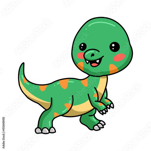 Cute little dinosaur cartoon posing