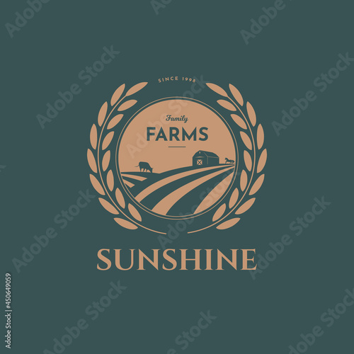 Sunshine family farm - logo design.