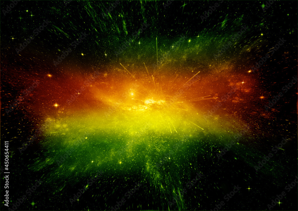 galaxy in a free space. 3D rendering